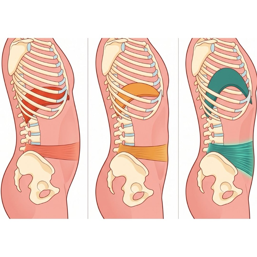 Gluteo, psoas e trasverso a confronto