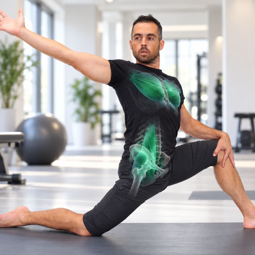 Marcello Chiapponi in allenamento, con i muscoli che lavorano in evidenza